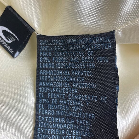 Nine West Faux Fur Full Zip Pom Pom Hooded Winter Coat White Ivory Sz MED - Picture 6 of 7